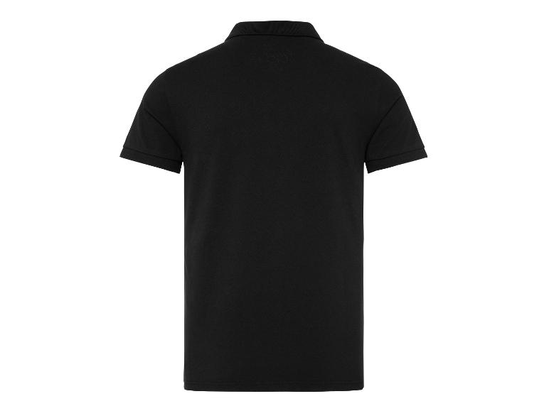 Schwarzes Kurzarm-Poloshirt, Rückansicht