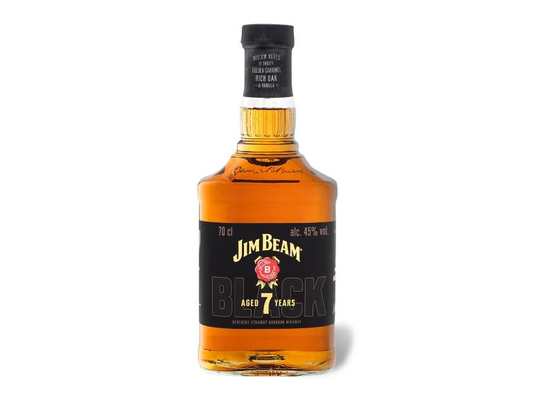 Bourbonflasche mit schwarzem Etikett, 70 cl, 45% Vol., 7 Jahre gereift.