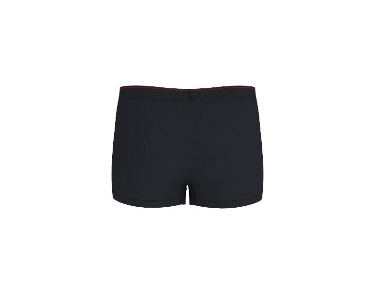 Schwarze Herren-Boxershorts mit rotem und schwarzem Bund.