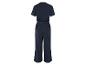 Dunkelblauer Jumpsuit, eleganter Stil.
