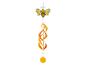 Bienen-Windspiel mit gelben und orangefarbenen Spiralelementen und einer runden Scheibe.