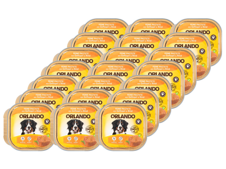 Gehe zu Vollbildansicht: ORLANDO Hundevollnahrung Feine Pastete mit Geflügel & Rind, 21 x 300 g - Bild 1