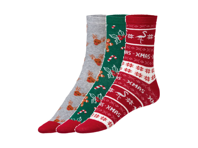 Gehe zu Vollbildansicht: esmara Damen Socken Weihnachten, 3 Paar, mit Baumwolle - Bild 10