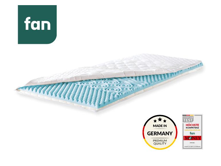 Matratzenauflage mit blauer Schaumstoffschicht, hergestellt in Germanland mit hoher Kompetenz.