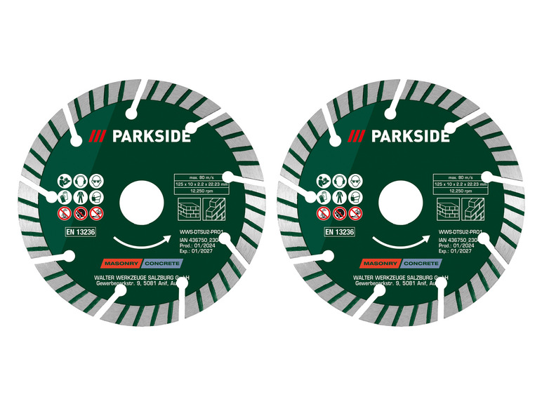 Gehe zu Vollbildansicht: PARKSIDE® Diamant-Trennscheiben, für Mauernutfräse, 2 Stück - Bild 4