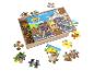 Holzpuzzle mit Welpen und „Rubble & Crew“-Text in einer Holzkiste.
