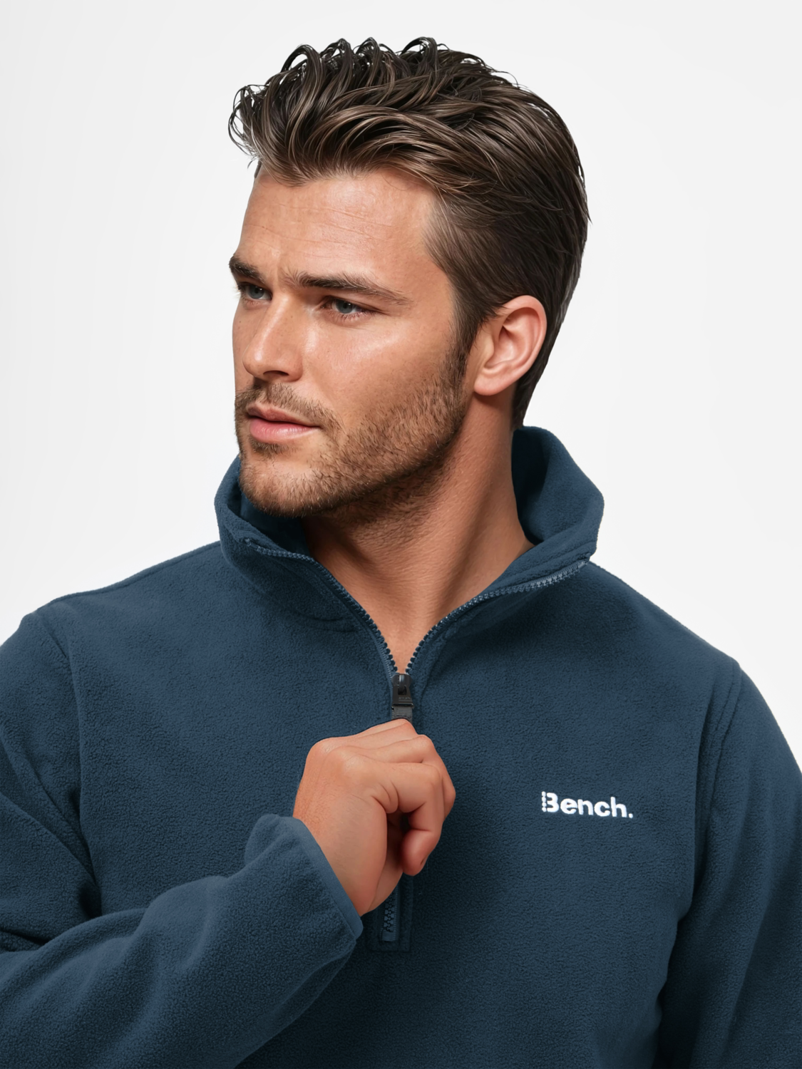 Thumbnail - BENCH Herren Pullover mit Reißverschluss (Navy, XXL)