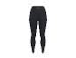 Schwarze High-Waist-Sportleggings mit kleinem Logo am Bund.
