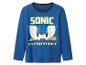 Blaues Sonic Langarm-Kinder-T-Shirt mit „SONIC UNSTOPPABLE“-Schriftzug.