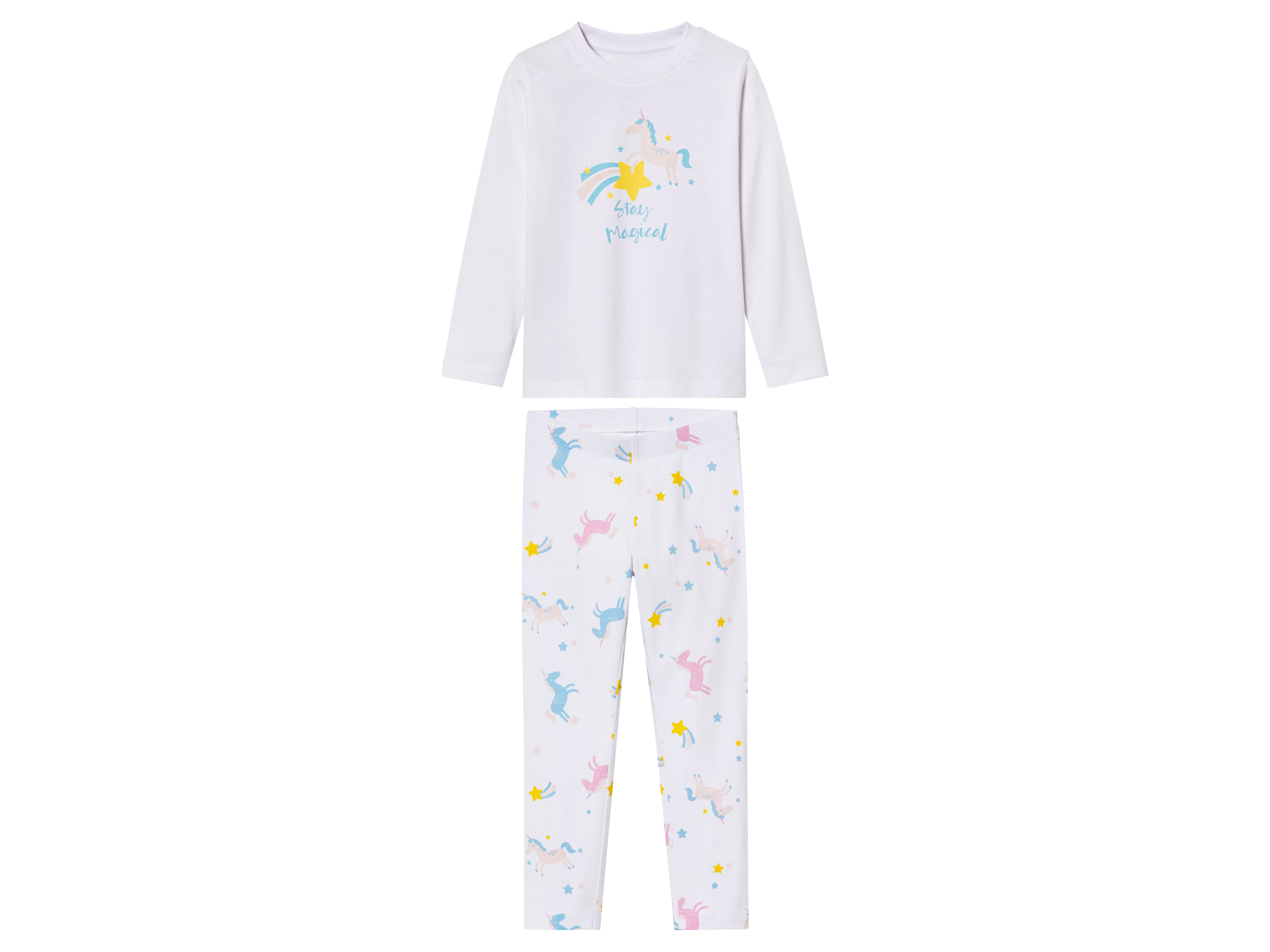 lupilu® Kleinkinder Mädchen Pyjama (Weiß, 122/128)““ | Hose: Baumwolle, 5 % Elasthan Lycra® Pflegehinweis: waschen bei max. 40 °C nicht bleichen schonende Trocknung im Wäschetrockner bei max. 60 °C bügeln bis 150 °C Stufe 2. Dampfbügeleisen kann verwendet werden nicht trockenreinigen Größe: 98/104 – 122/128 Meine Lidl-Größe – so einfach gehts Deine Größe findest du in der Lidl-Größentabelle . Oeko-Tex® Standard 100 Geprüft auf Schadstoffe Zertifizierungsnummer: 14.Hbd.49548 Hohenstein Htti Standard 100 by Oeko-Tex® ist die weltweit bekannteste, unabhängige Zertifizierung schadstoffgeprüfter Textil- und Lederprodukte aller Art – vom Garn und den Stoffen bis hin zum gebrauchsfertigen Artikel. Das Label bestätigt
