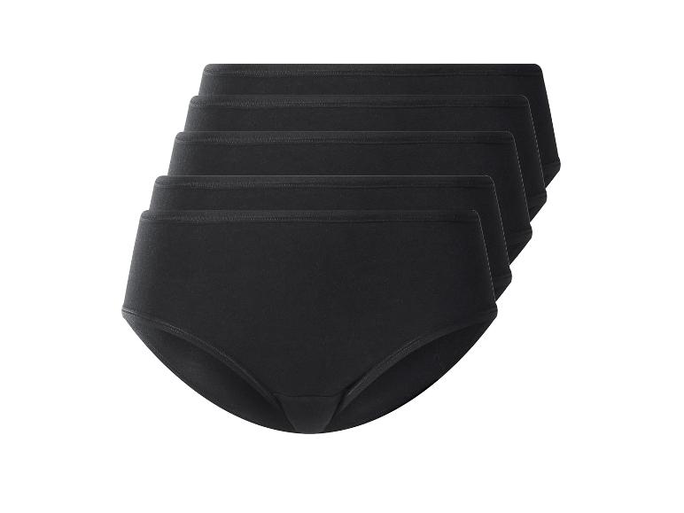 Viererpack schwarze Baumwollslips gestapelt.
