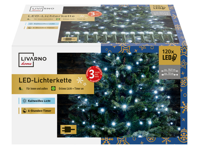 Gehe zu Vollbildansicht: LIVARNO home LED-Lichterkette, 120 LEDs - Bild 2