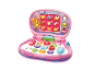 Rosa VTech Laptop für Kinder mit leuchtenden Tieren und Zahlen.