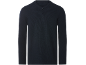 Dunkelblaues Langarm-Henley-Shirt für Herren mit Waffelstrick-Textur und drei Knöpfen.