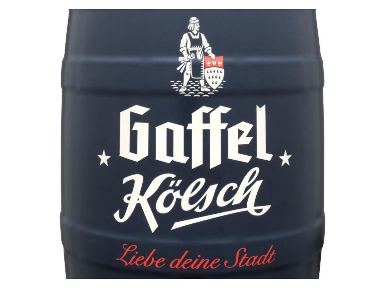 Gaffel Kölsch Bierfass mit der Aufschrift Liebe deine Stadt