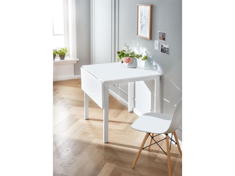 Gehe zu Vollbildansicht: LIVARNO home Tisch, mit klappbarer Tischplatte, weiß - Bild 6