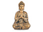 Eine goldene Buddha-Figur in Meditationshaltung.