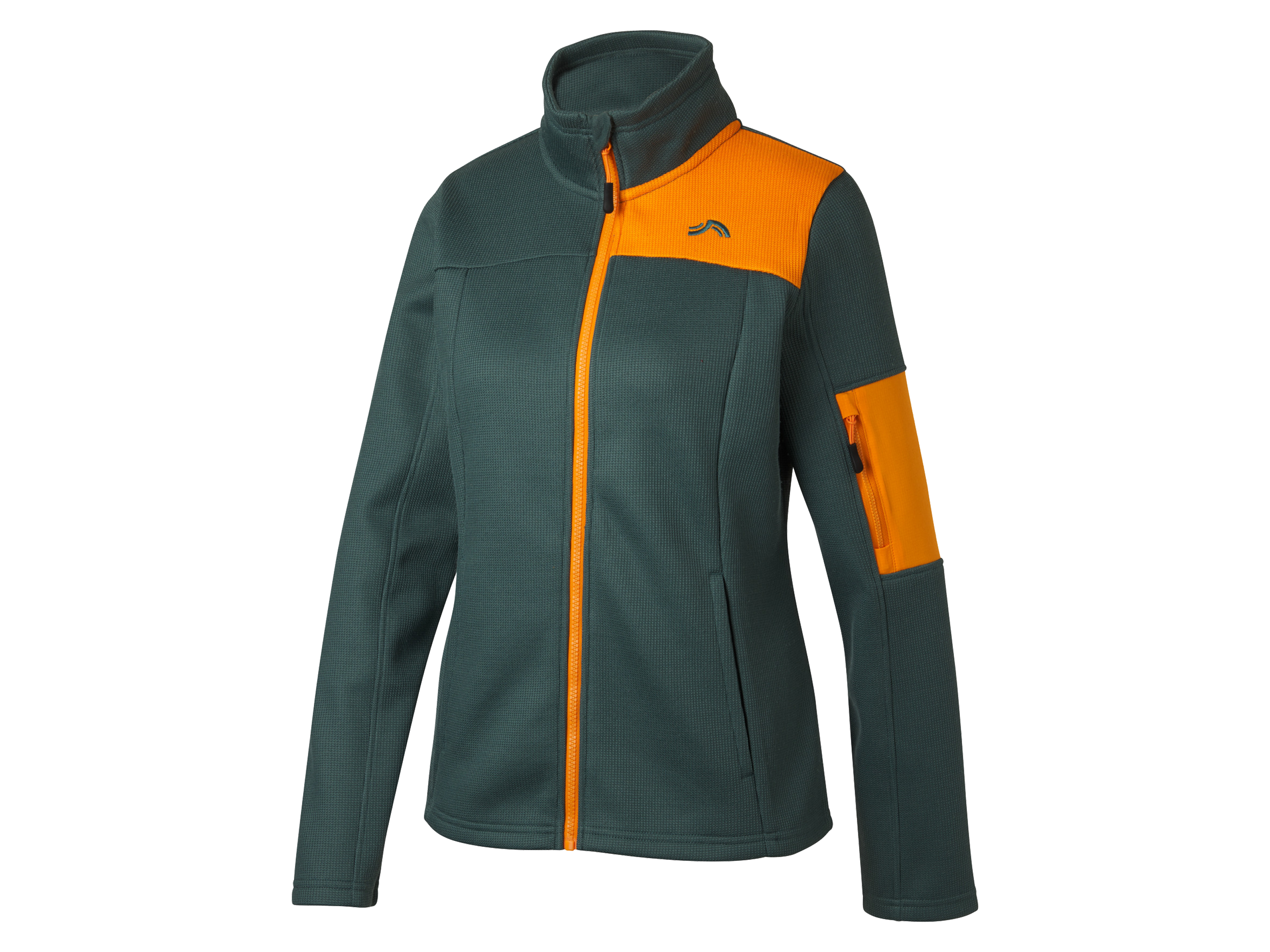 CRIVIT Damen Strick-Fleecejacke mit seitlichen Eingrifftaschen (Dunkelgrün, S(36/38))