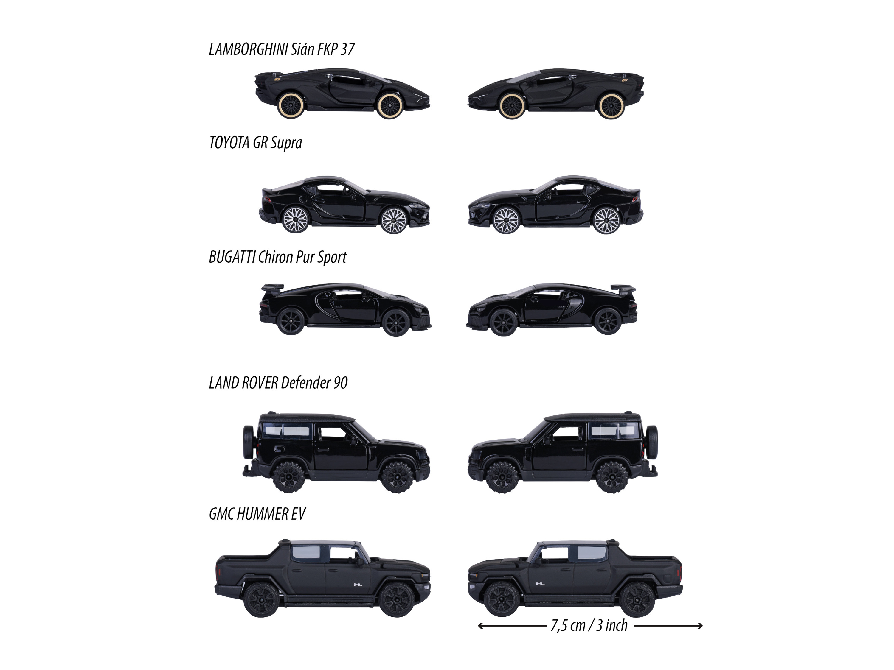 Thumbnail - Majorette Spielzeugauto 5 er Geschenkset (Black Edition)