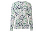 Ein weißes Langarmshirt mit Blumenmuster.