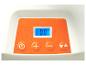 Digitalanzeige mit orangefarbenem Bedienfeld, zeigt 0.0 PSI an.