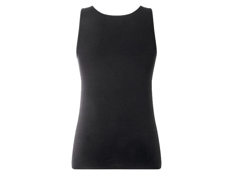 Schwarzes ärmelloses Top, Rückansicht.