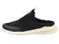 Schwarze Mesh-Slipper mit cremefarbener Sohle