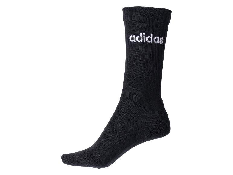 Schwarze Adidas Socke mit weißem Logo