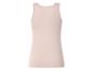 Damen-Basic-Tanktop in Hellbeige, Rückansicht.