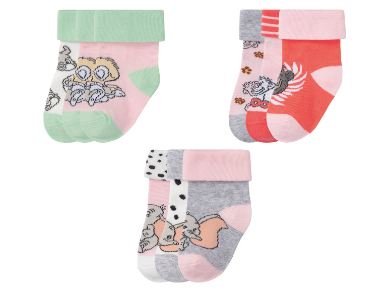 Gehe zu Vollbildansicht: Baby Mädchen Socken, 3 Paar, mit Umschlagbund - Bild 1
