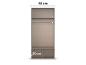 Offener Kleiderschrank mit Regalen und Kleiderstange, 90 cm breit und 50 cm tief.