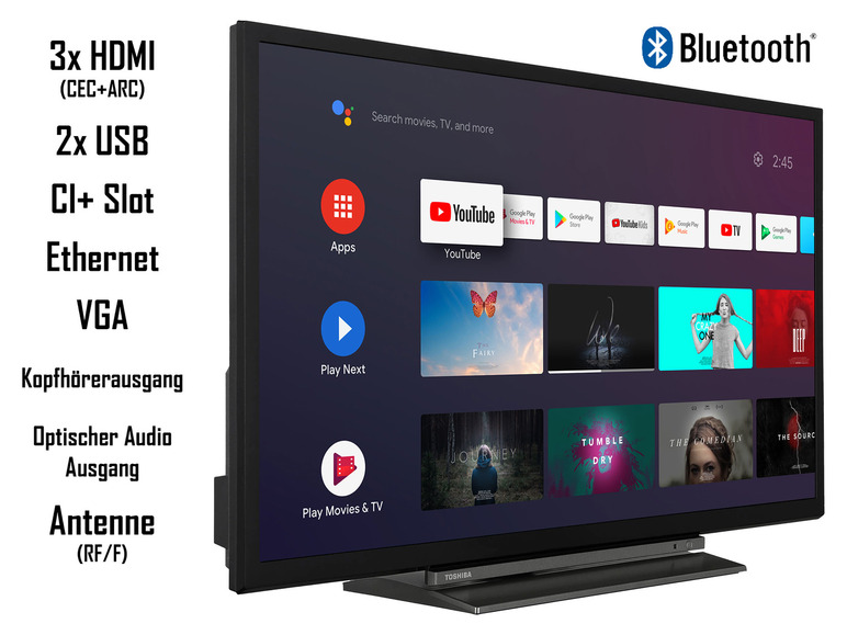 Gehe zu Vollbildansicht: TOSHIBA »32WA3B63DA« 32 Zoll Fernseher/Android TV, HD-Ready, HDR, LED, Smart-TV, Triple-Tuner - Bild 2