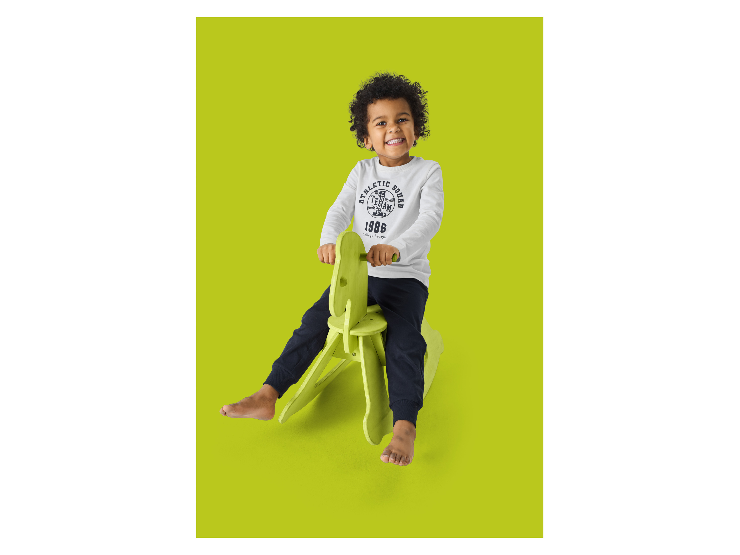 LUPILU® Kleinkinder Pyjama (weiß/navy, 110/116) – Bild 2 von 4