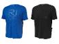 Zwei Herren-Fahrrad-T-Shirts, eines blau mit „RIDE“-Schriftzug, eines schwarz mit Brusttasche.
