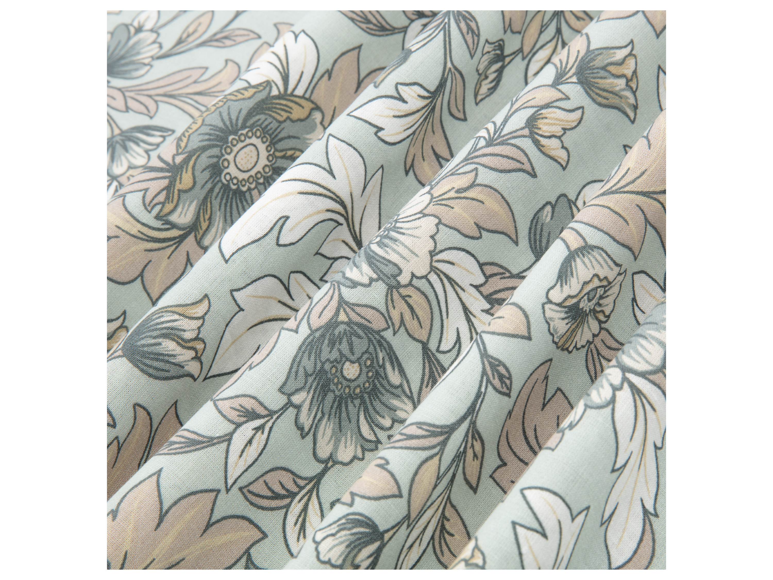 Thumbnail - LIVARNO home Bettwäsche Edel-Renforcé 155 x 220 cm (Achtung LV: OSDE) (Blumen grün/braun)""