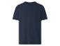 Dunkelblaues Herren Henley-T-Shirt mit kurzen Ärmeln und Knöpfen.