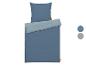 Wende-Bettwäsche-Set in zwei Farben, Blau und Hellgrau.