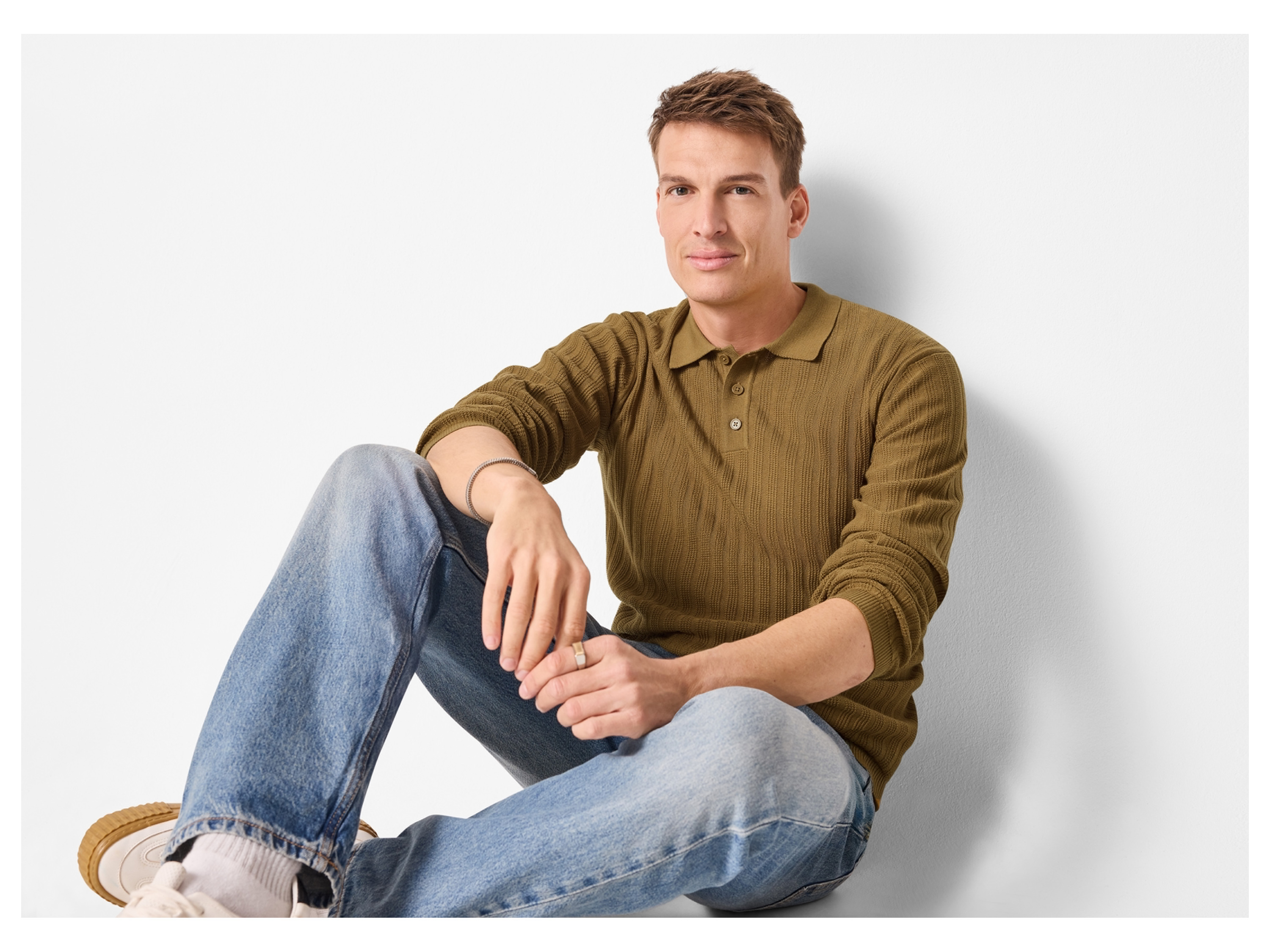 ESMARA MEN Herren Polopullover Struktur (Braun, XL(56/58)) – Bild 2 von 4