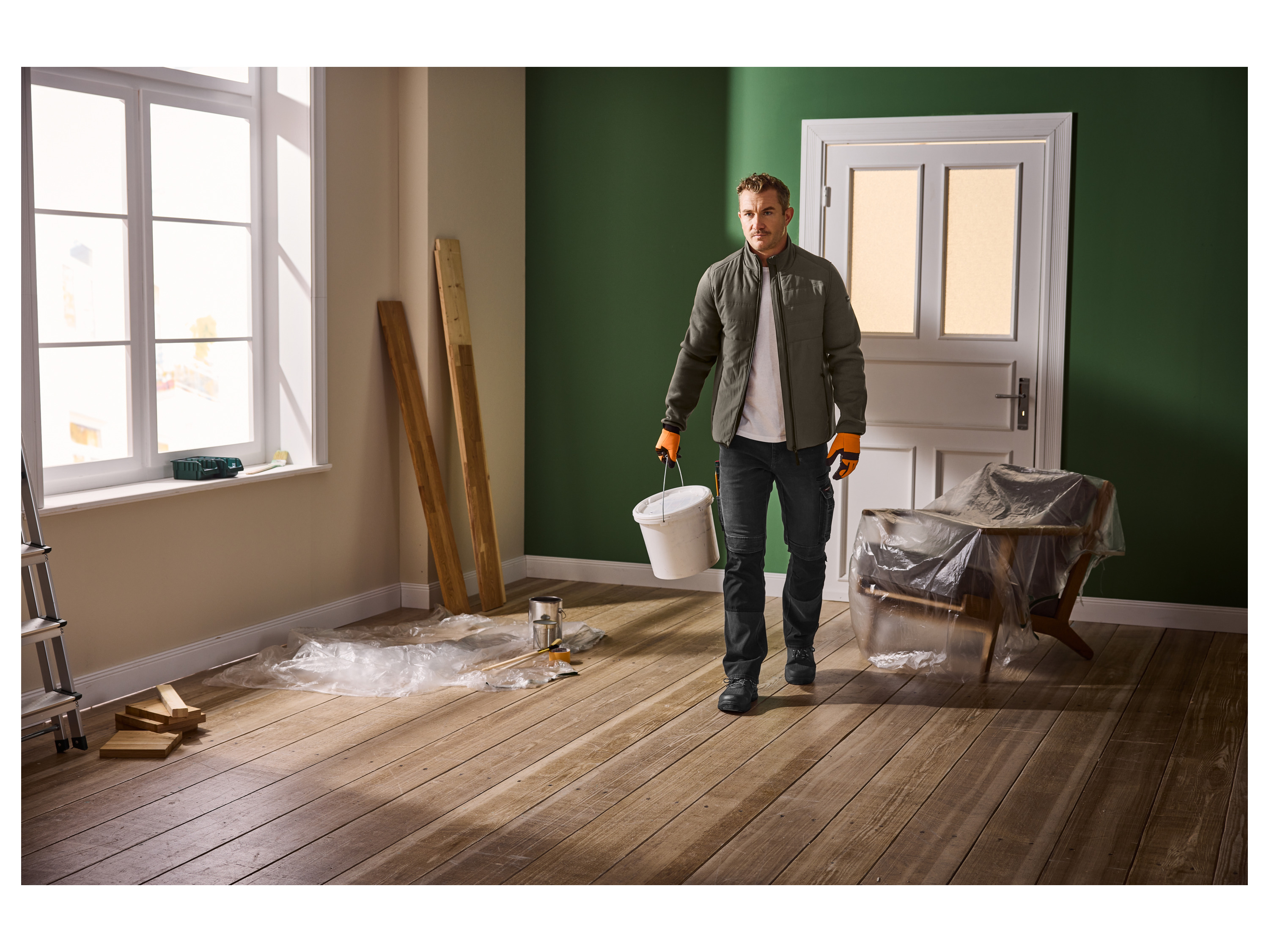 Thumbnail - PARKSIDE® Herren Arbeitsjacke gefüttert (Khaki, M (48/50))