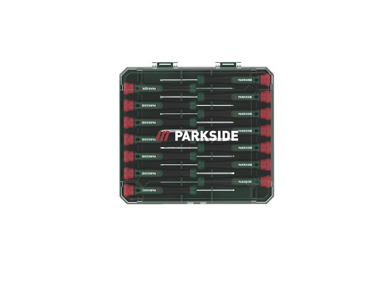 Parkside Schraubendrehersatz in einer Aufbewahrungsbox.