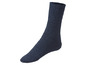 Ein Paar dunkelblaue, weiche Socken.