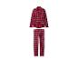 Rot karierter Pyjama mit Hemd und Hose.