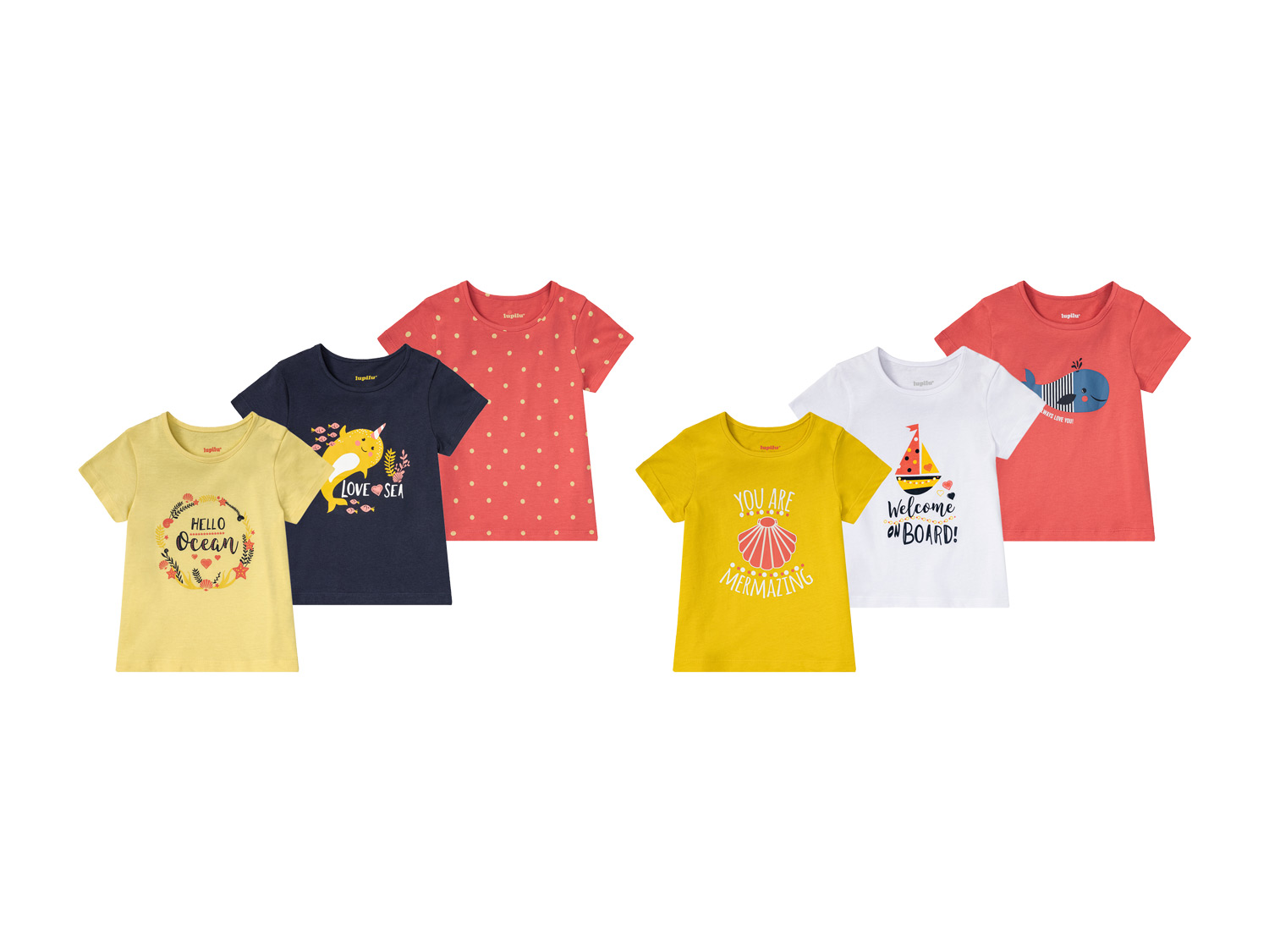 lupilu® Kleinkinder T-Shirt, 3 Stück, aus reiner Baumwolle
