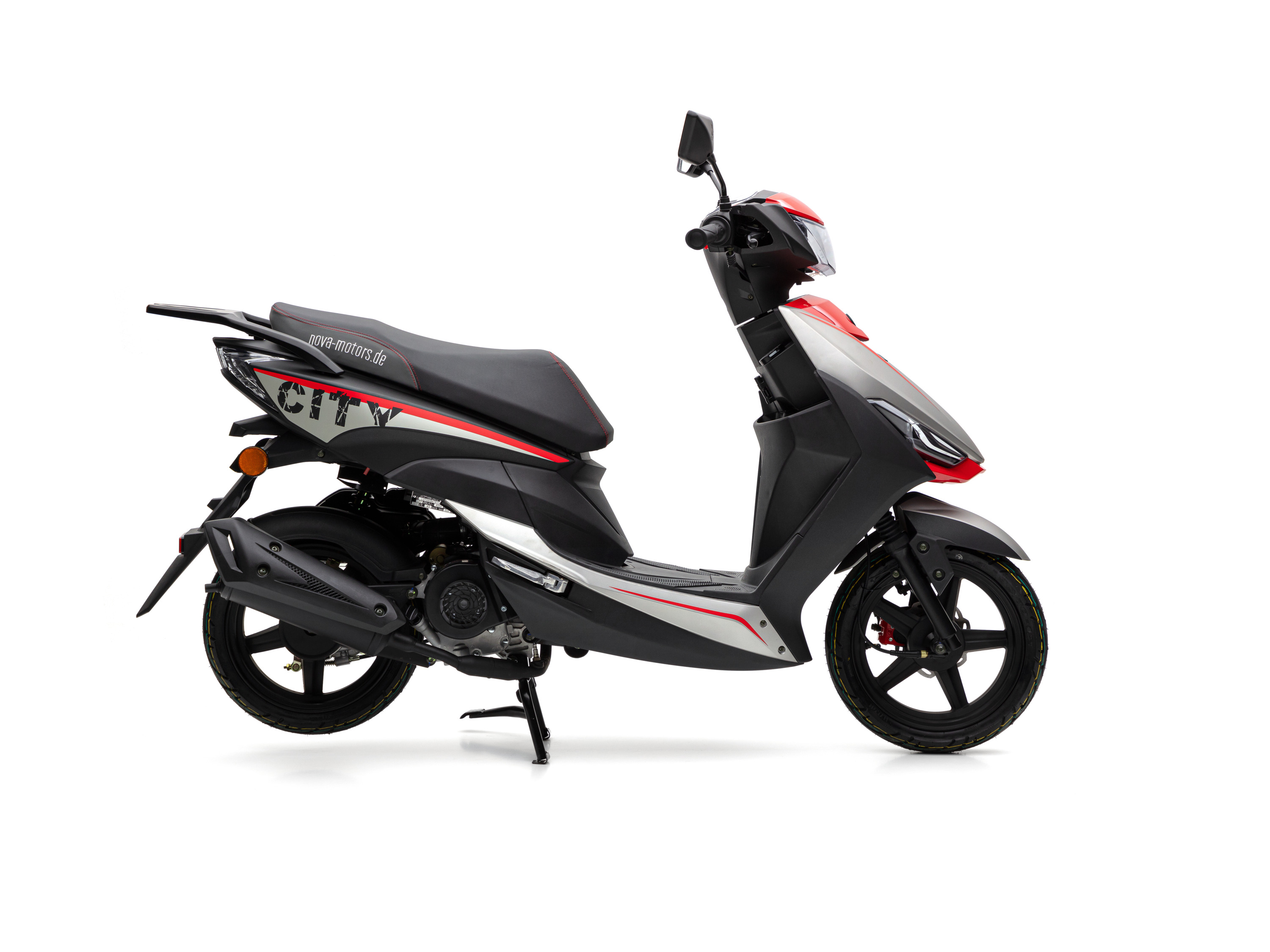 Thumbnail - Nova Motors Motorroller »New City«, 45 km/h (ohne Topcase, Schwarz Rot)