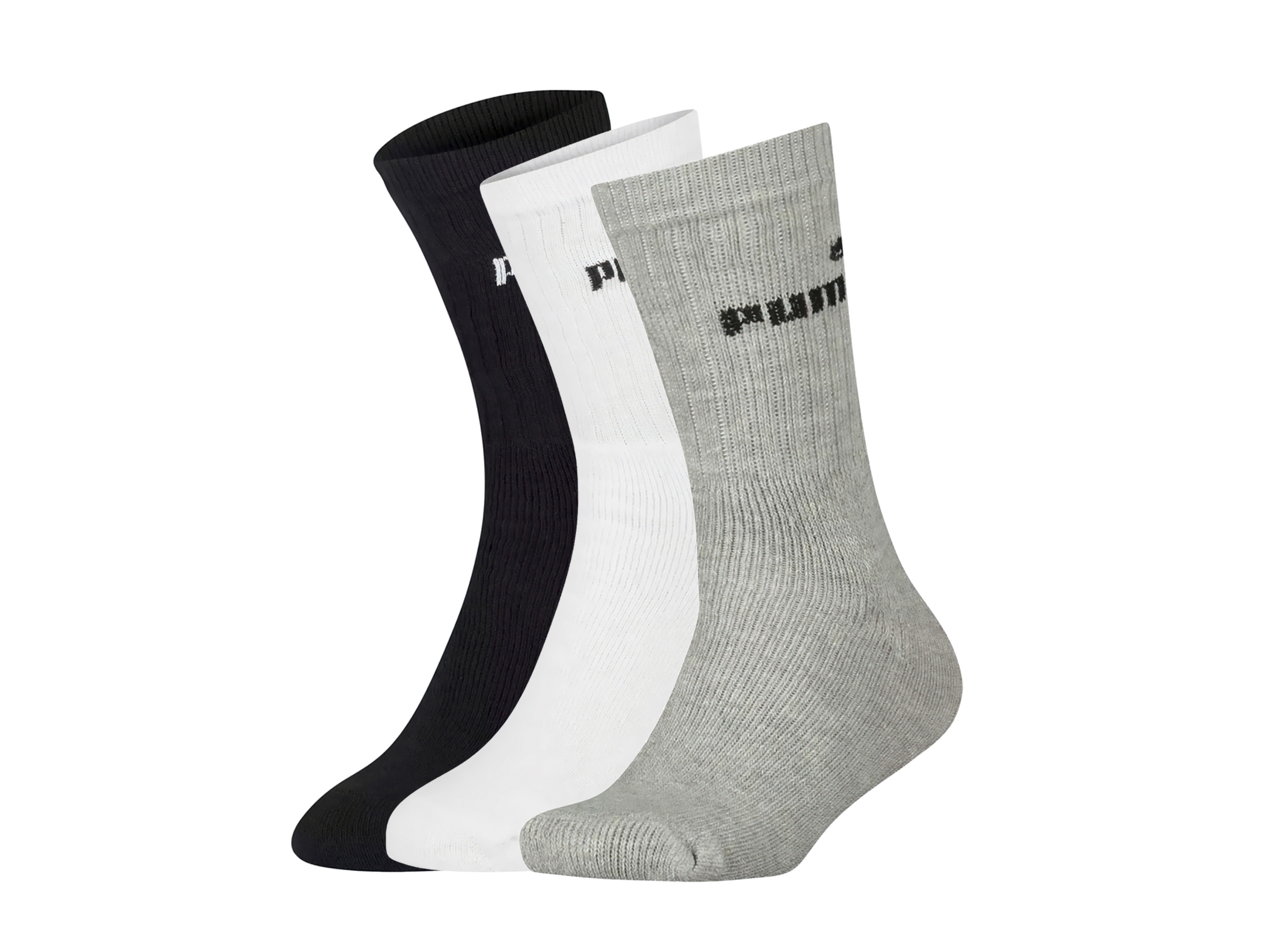 Puma Herren Socken 3 Paar (schwarz/grau/weiß, 35-38)““ | weiß Muster: – Detail: – Multipack: 3 Paar Material: Baumwolle, 21 % Polyester, 4 % Elasthan Pflegehinweis: – Größe: 35-38 – 43-46″“