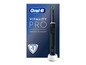 Eine schwarze Oral-B Vitality Pro elektrische Zahnbürste mit Ladegerät.