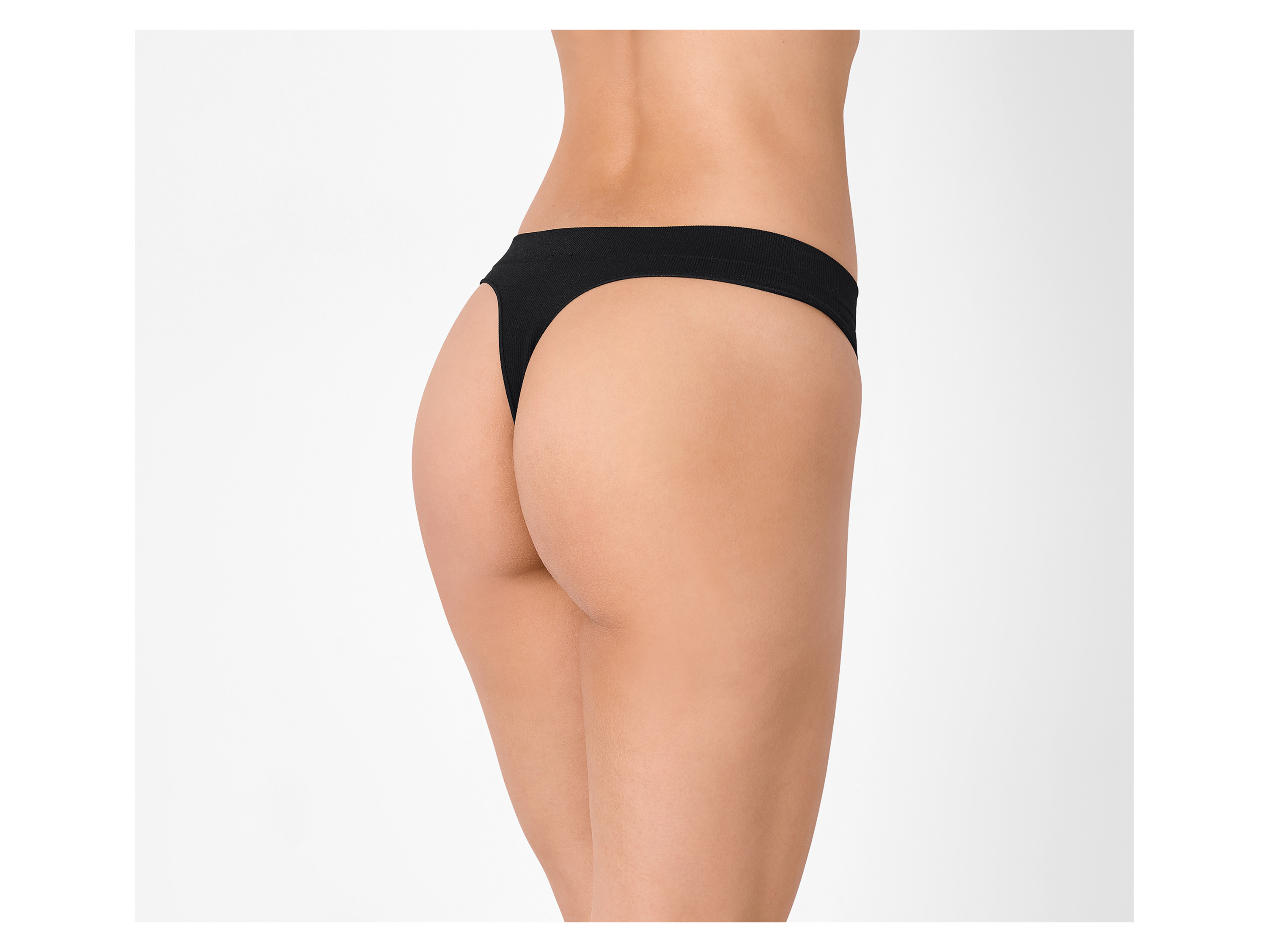 Thumbnail - esmara® Damen String Rippe Seamless 3er (Schwarz, M(40/42))