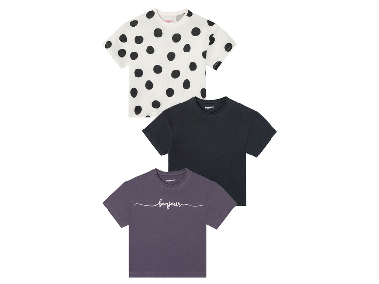 Gehe zu Vollbildansicht: PEPPERTS® Mädchen T-Shirts, 3 Stück, aus reiner Baumwolle - Bild 2