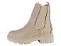 Beige Chelsea Boots mit dicker Sohle.