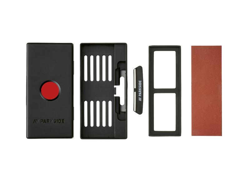 Schwarzes Schleifklotz-Set mit Schleifpapier und Zubehör